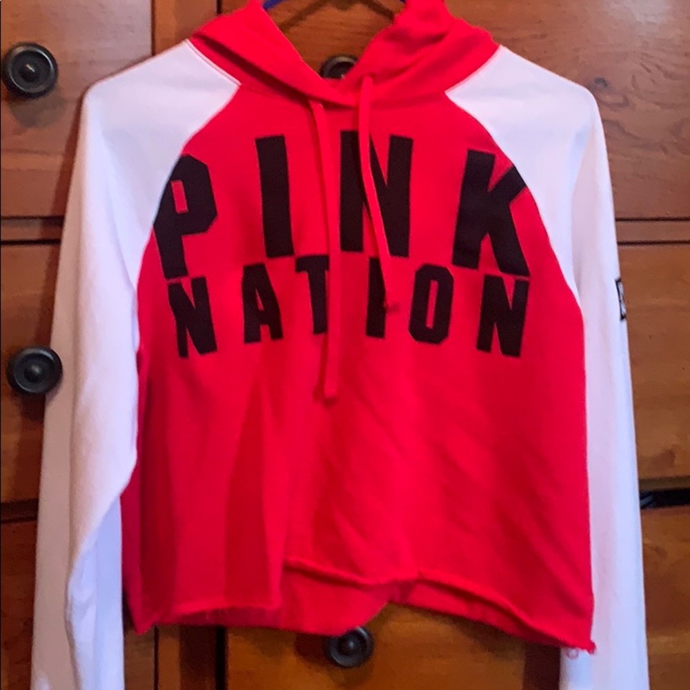 VS PINK NATION CROPPED HOODIE